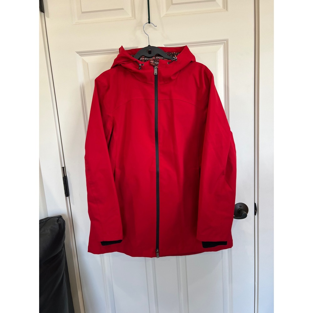 Pendleton Women's Red Hooded Zip Up Rain Jacket Size Large